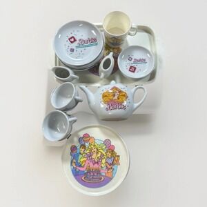 Vintage 90s Barbie Chilton Globe  and Ceramic China Dinner Set Plate Mixed Lots‎